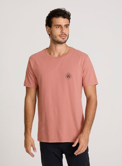 Camiseta Regular Fit Brand Rosa Médio John John Masculina — John John