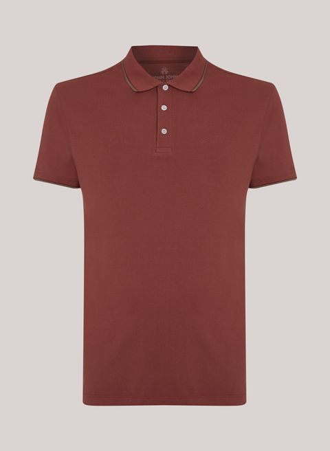 Polo Regular Fit Two Lines Rosa John John Masculina — John John