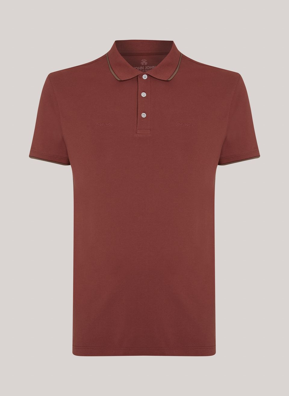 Polo Regular Fit Two Lines Rosa John John Masculina