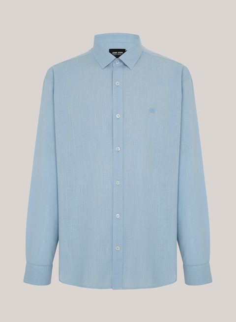 Camisa Relaxed Fit Cotton Blue John John Masculina — John John