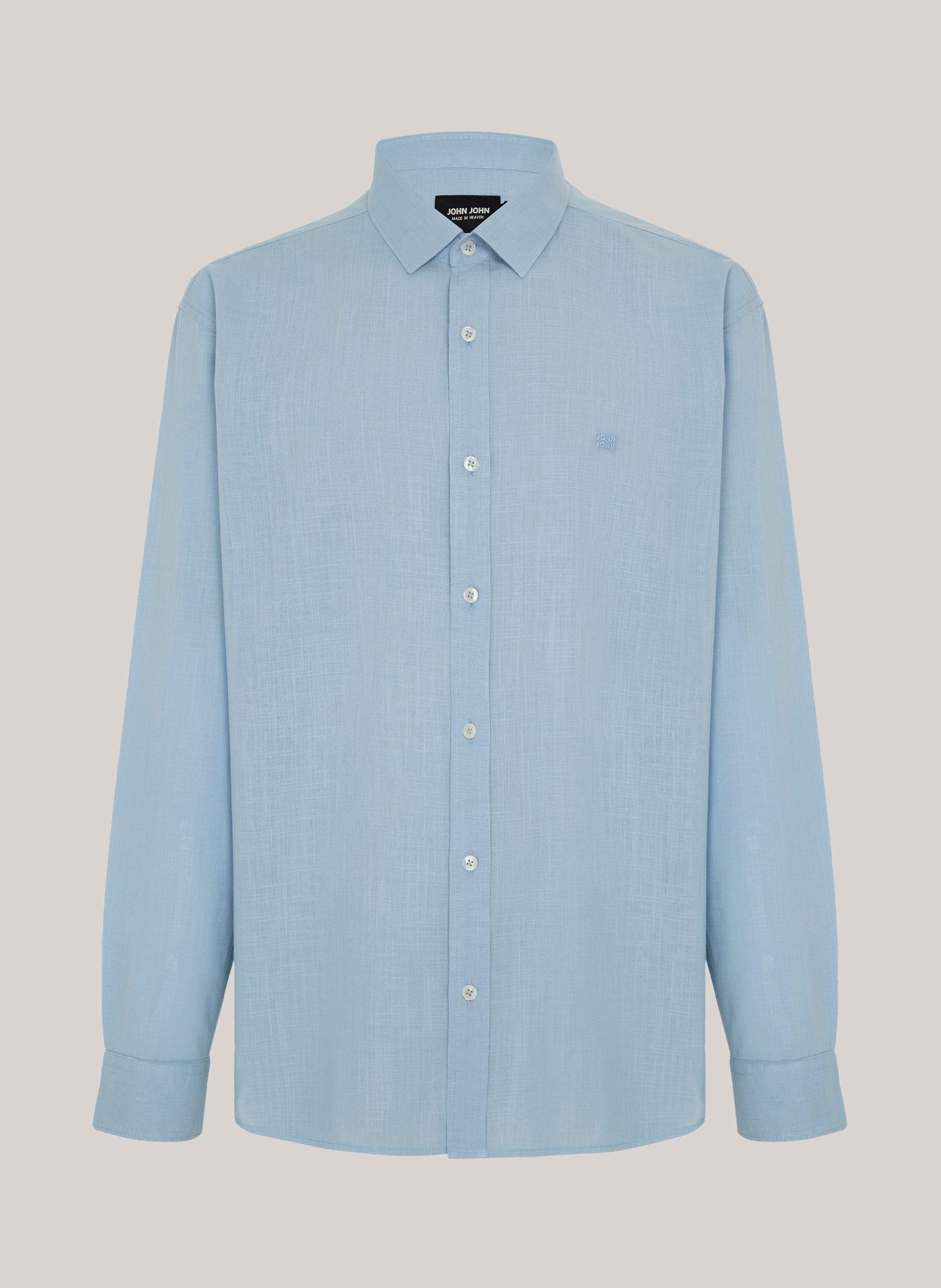 Camisa Relaxed Fit Cotton Blue John John Masculina — John John