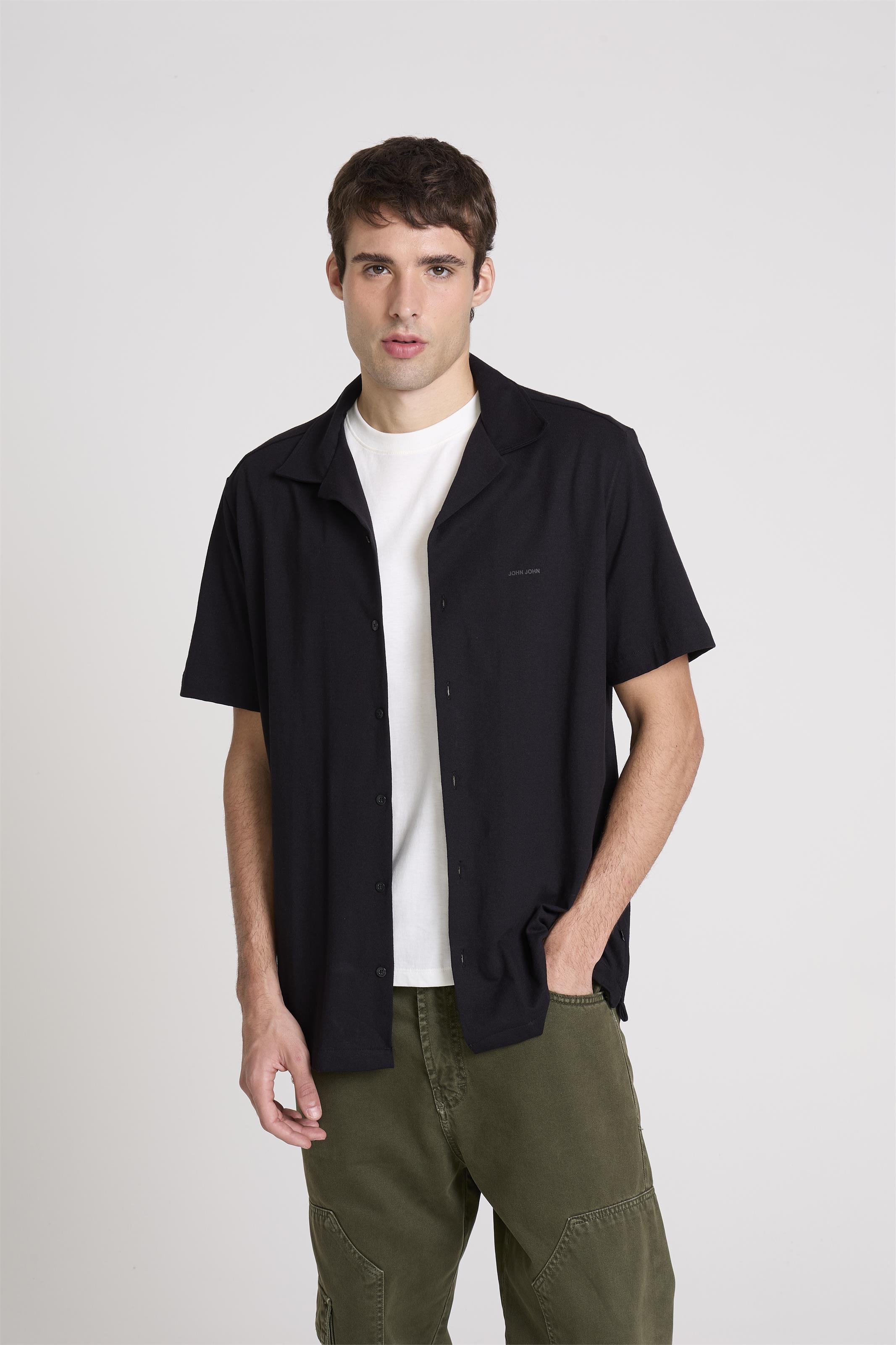 Camisa Regular Fit Rugby Light Black John John Masculina — John John