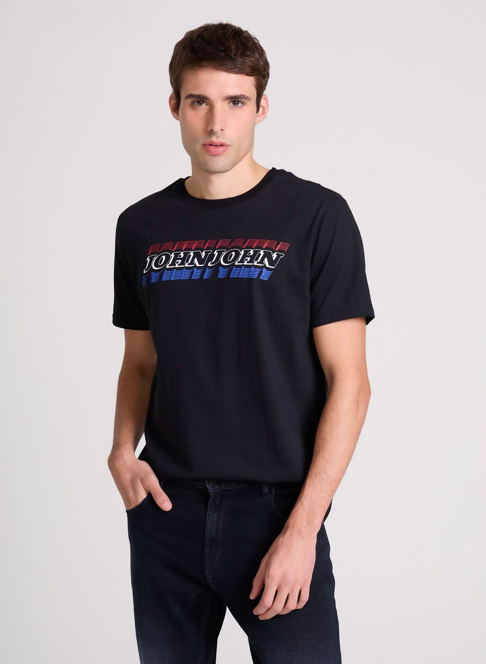 Camiseta Regular Fit Race Preto John John Masculina