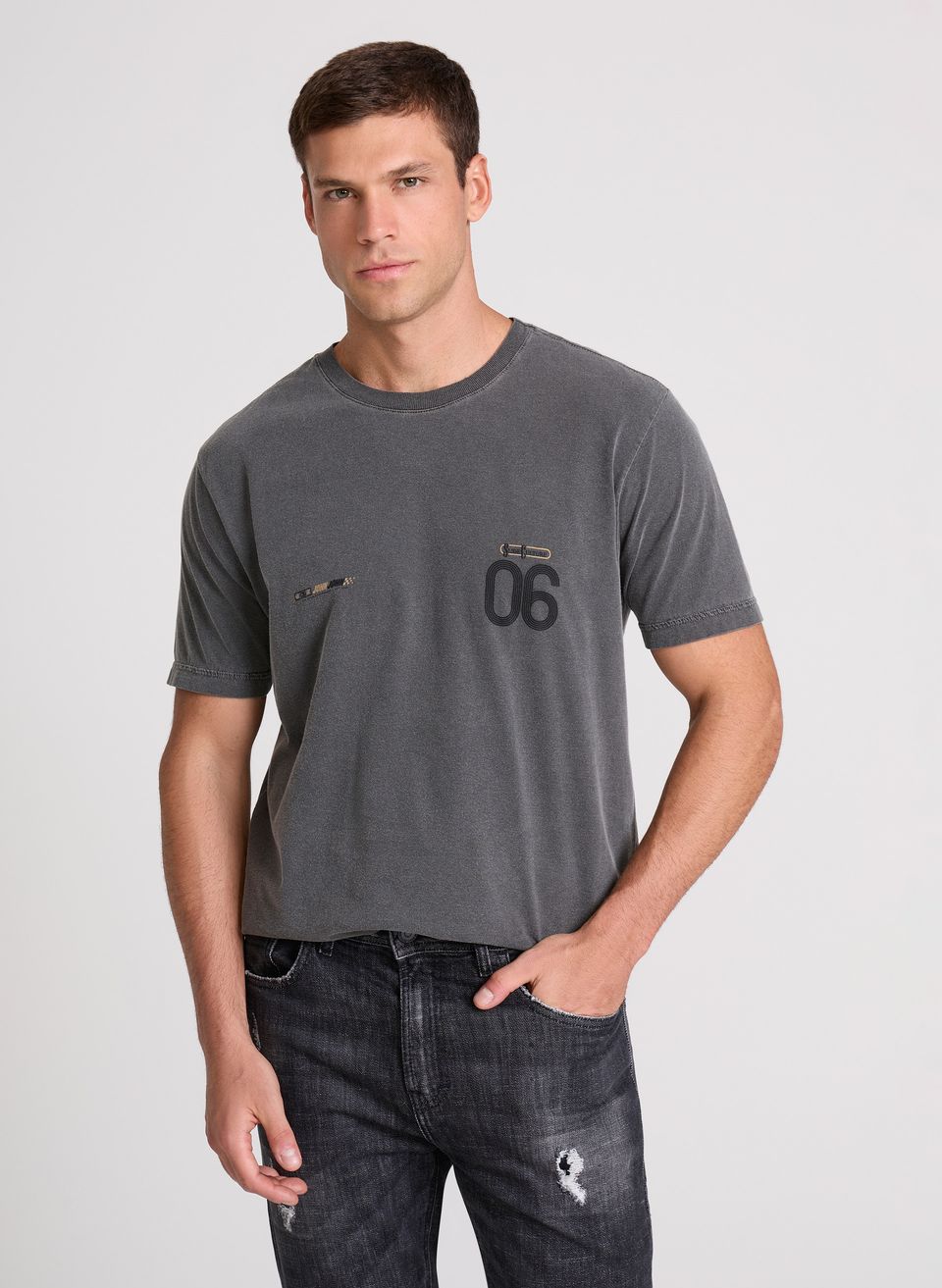 Camiseta Regular Fit Racetrack Chumbo John John Masculina