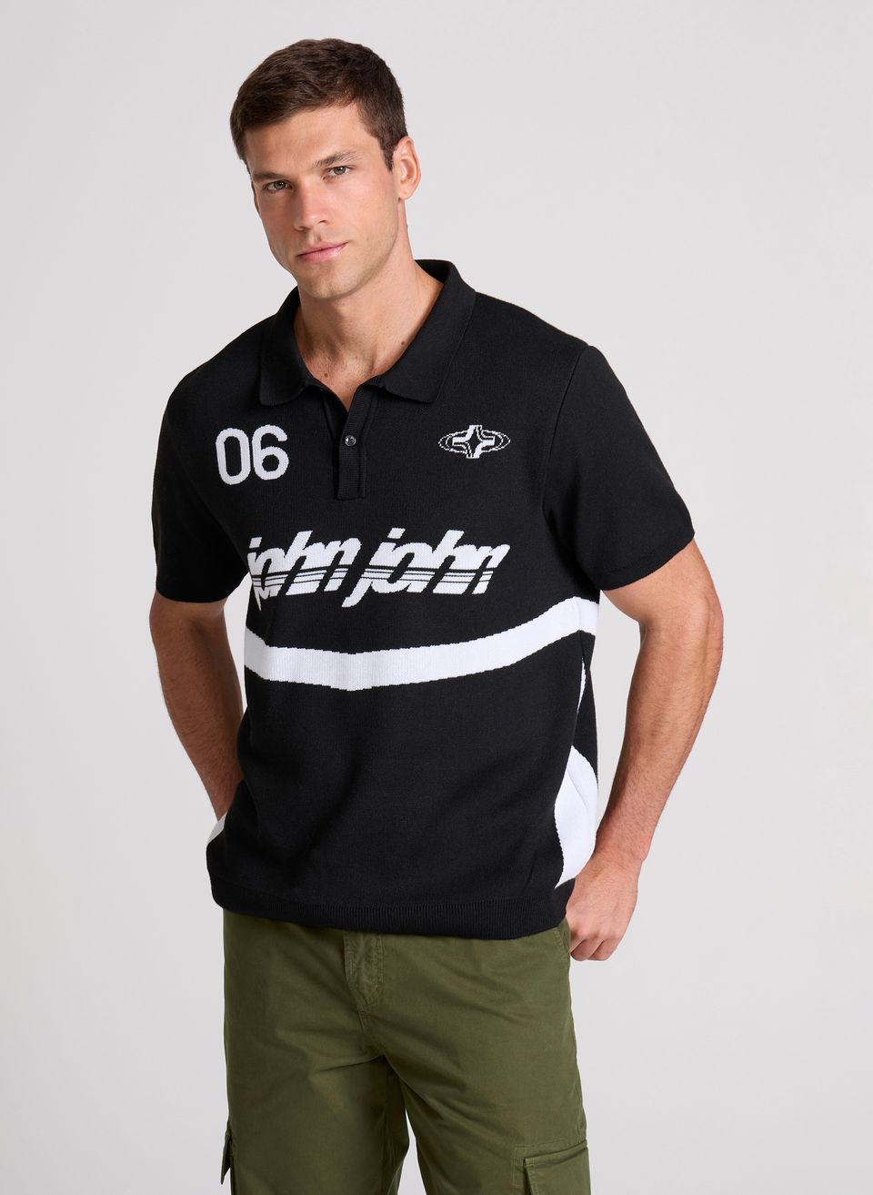Polo Reta Tricot Race Club John John Masculina