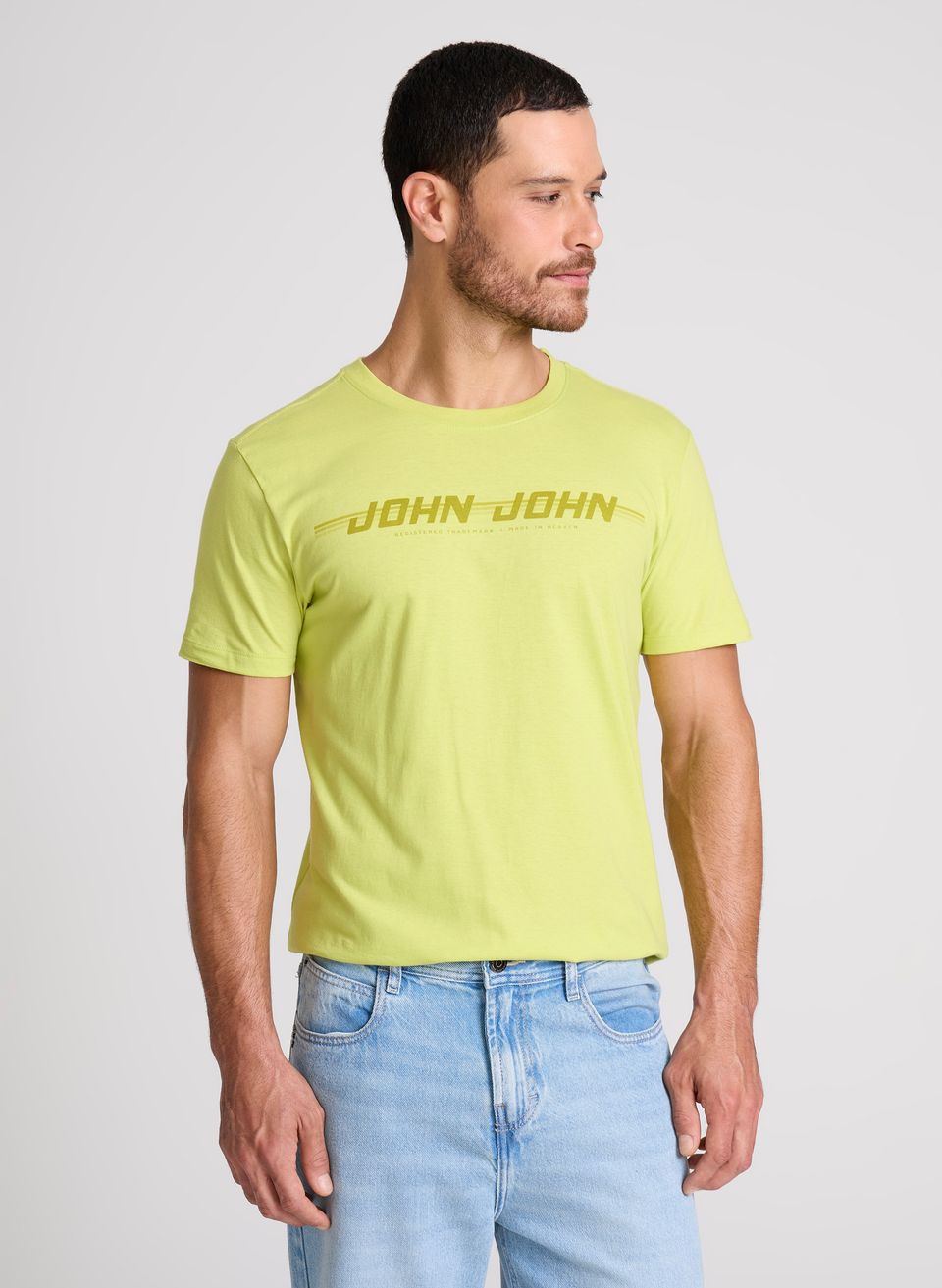 Camiseta Slim Fit Route Limão John John Masculina